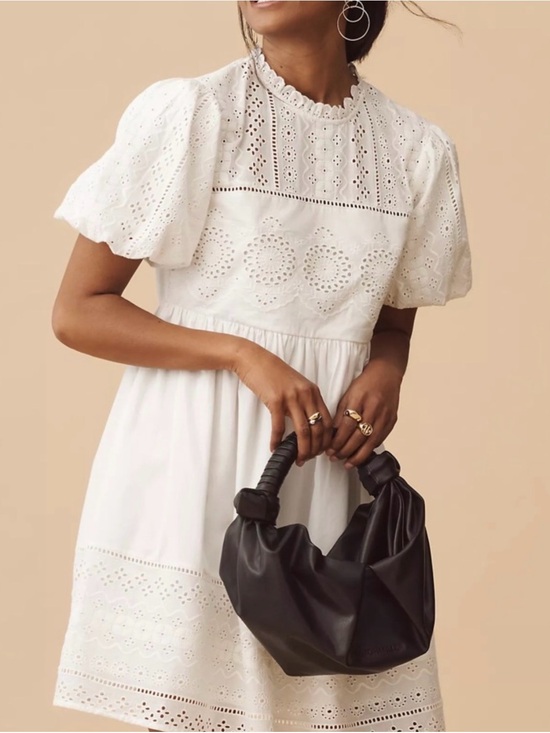 Anthropologie Dresses & Skirts - Anthropologie Forever That Girl Puff Sleeve Lace Babydoll Mini Dress M